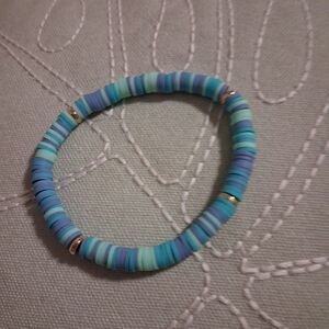 Blue & Gold ♡ Clay Beaded Bracelet